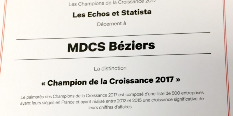 MDCS au palmarès des champions de la croissance 2017 - Les Echos